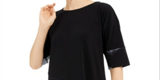 Top assimétrico feminino Alfani, preto, tamanho XX-G