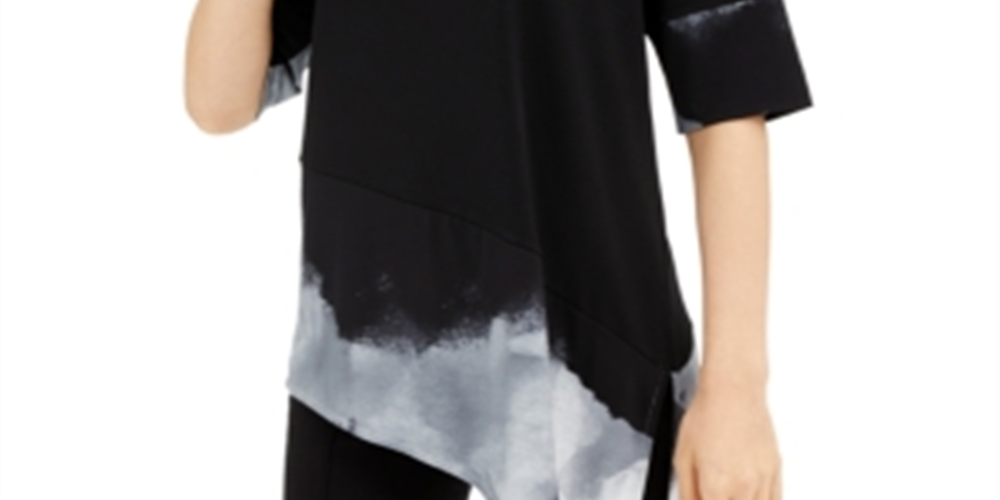 Top assimétrico feminino Alfani, preto, tamanho XX-G