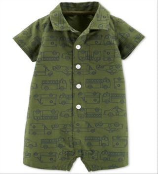 Macacão de algodão estampado com veículo de resgate Carter's Baby Boy, tamanho verde, para recém-nascido