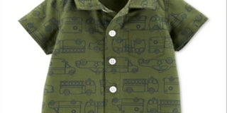 Macacão de algodão estampado com veículo de resgate Carter's Baby Boy, tamanho verde, para recém-nascido