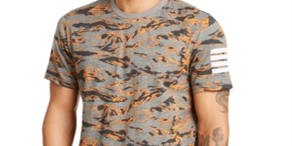 INC International Concepts Camiseta Masculina Gola Redonda Camuflada Tigre Gráfico Laranja Tamanho XXG