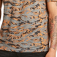 INC International Concepts Camiseta Masculina Gola Redonda Camuflada Tigre Gráfico Laranja Tamanho XXG