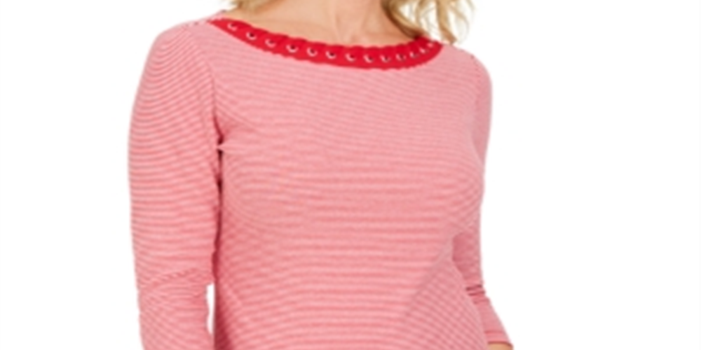 Karen Scott Top Feminino de Algodão com Ilhós Vermelho Tamanho X-S