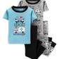 Conjunto de pijamas de algodão Carter's Baby Boy's 4 peças Heroes Never Sleep - Cinza, tamanho 6 meses