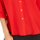 Camisa feminina Charter Club com dois bolsos, vermelha, tamanho pequeno