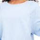 Moletom Hippie Rose Juniors Cropped com Borda Crua Azul Tamanho P