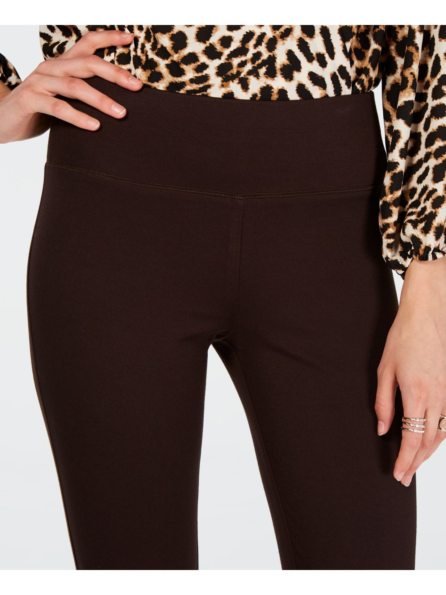 Leggings femininas sem costura INC International Concepts marrom tamanho 2 petite