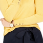 Suéter feminino Charter Club de lã merino com punho de botão, amarelo, tamanho pequeno G