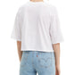 Camiseta feminina Levi's Fiona Knot-Front, branca, tamanho X-G