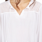 Charter Club Blusa de linho feminina com ilhós e borlas, tamanho XXG