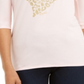 Top feminino com estampa metálica Thalia Sodi, rosa, tamanho XX-G