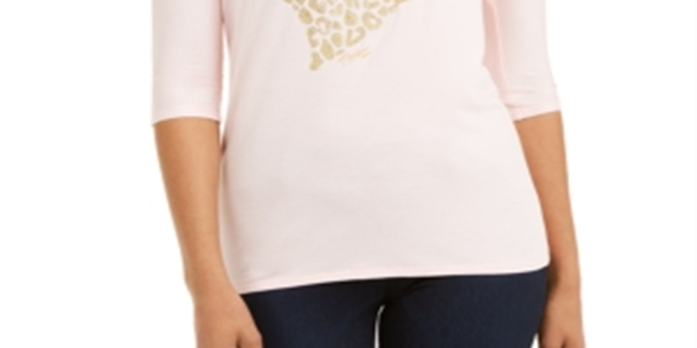 Top feminino com estampa metálica Thalia Sodi, rosa, tamanho XX-G
