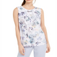 Blusa Calvin Klein Feminina com Acabamento Floral e Plissado, Branca, Tamanho Pequeno M