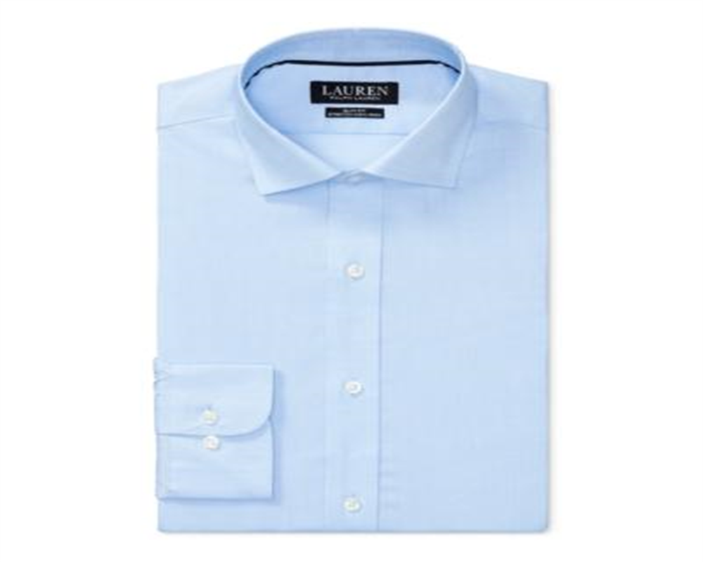 Camisa social masculina slim fit elástica Lauren Ralph Lauren, azul, tamanho 14,5 x 32-33