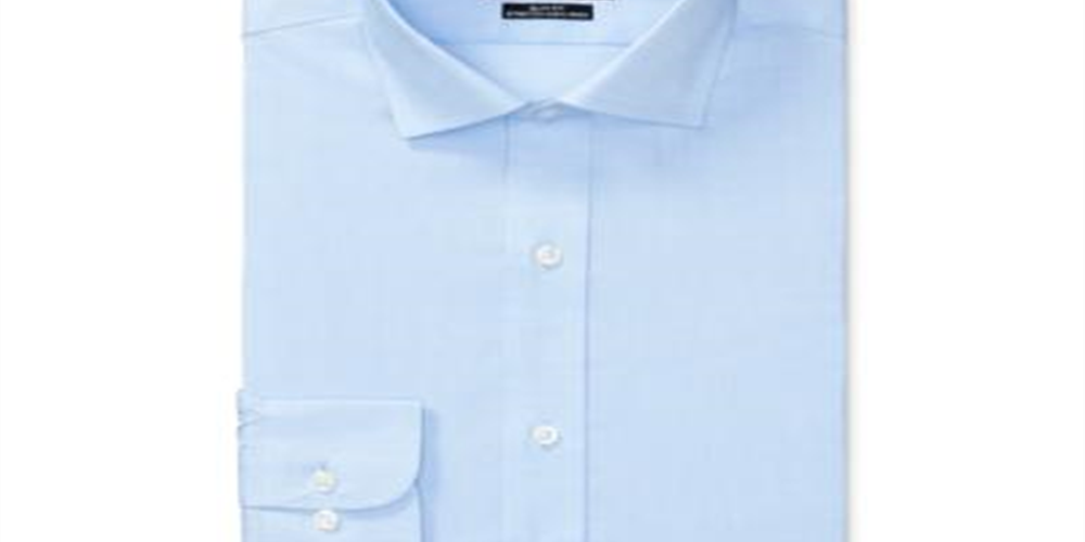 Camisa social masculina slim fit elástica Lauren Ralph Lauren, azul, tamanho 14,5 x 32-33