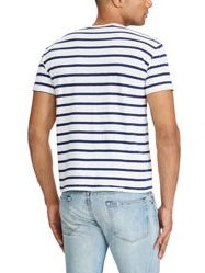 Camiseta básica listrada clássica masculina Ralph Lauren, preta, tamanho GG