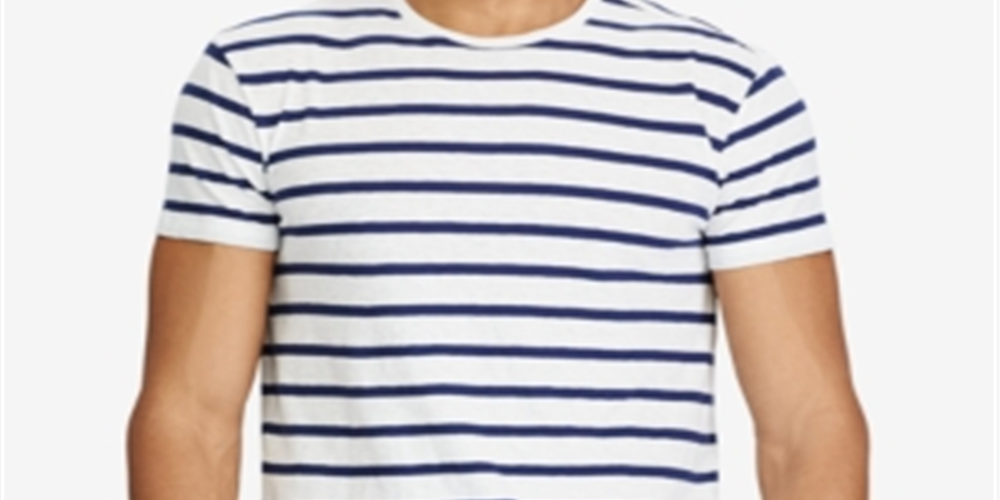 Camiseta básica listrada clássica masculina Ralph Lauren, preta, tamanho GG
