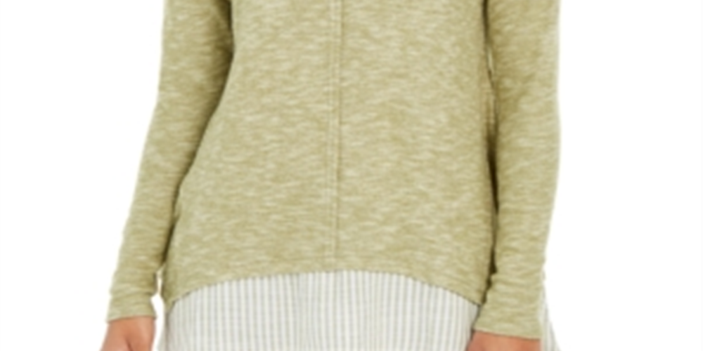 Túnica feminina em camadas Style &amp; Co, verde, tamanho pequeno