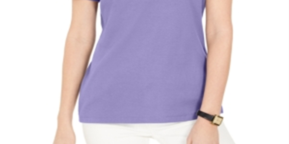 Karen Scott Blusa Feminina com Ombros Abertos e Decote em V Roxa Tamanho Grande