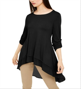 Top Alfani Feminino Chiffon Cano Alto Preto Tamanho Médio