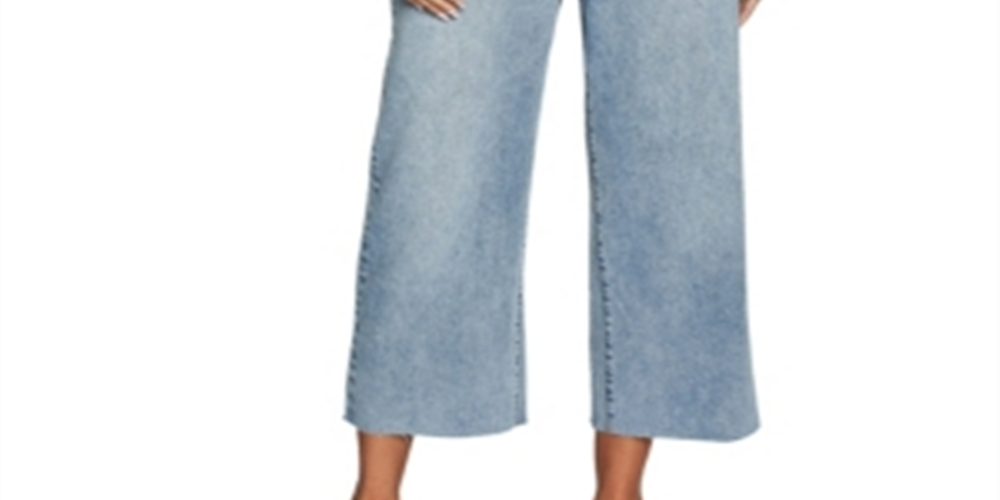 Calça jeans curta feminina Cotton on Wide Leg, azul, tamanho 8