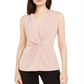 Blusa feminina Alfani Knot Twist com decote em V, rosa, tamanho pequeno