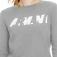 A|X Armani Exchange Moletom feminino de algodão com logo gráfico cinza tamanho XS