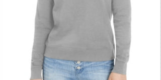 A|X Armani Exchange Moletom feminino de algodão com logo gráfico cinza tamanho XS