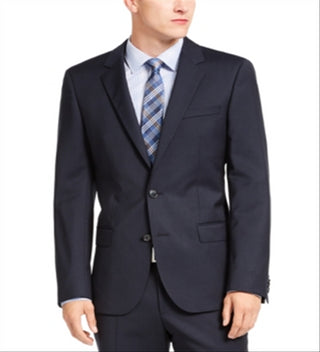 Jaqueta masculina Hugo Slim-Fit listrada azul-marinho tamanho 46