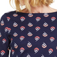 Blusa feminina Charter Club com estampa floral de algodão Pima, tamanho grande, azul-marinho