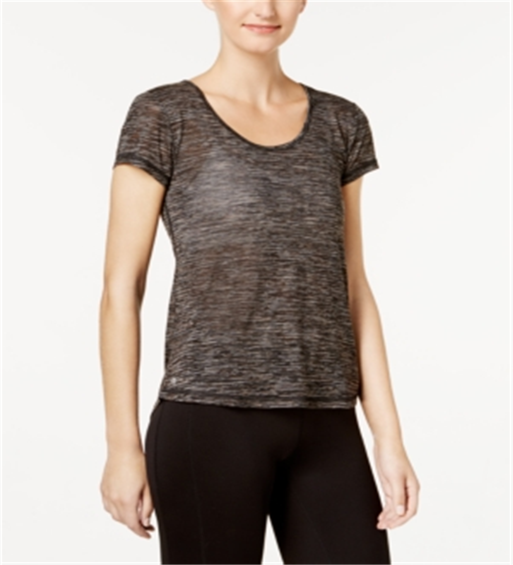 Blusa de malha feminina Ideology, decote alto e baixo, preta, tamanho grande