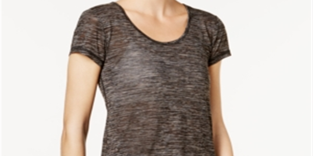 Blusa de malha feminina Ideology, decote alto e baixo, preta, tamanho grande