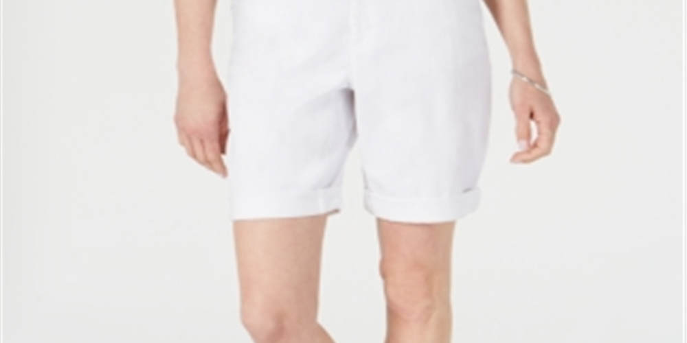 Bermuda jeans feminina INC International Concepts, branca, tamanho 0