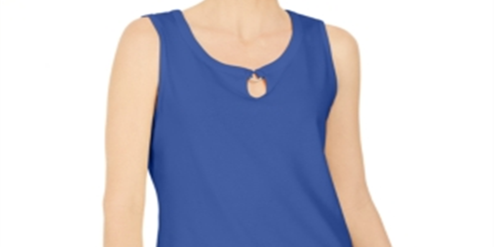 Karen Scott Regata Feminina Keyhole Hardware Azul Tamanho XX-G