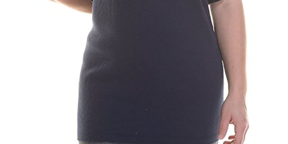 Camiseta feminina Karen Scott com estampa de bandeira, azul, tamanho pequeno GG