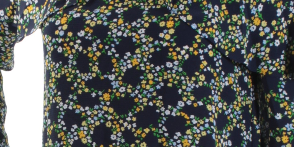 Blusa feminina Michael Kors com ombro descoberto, azul, tamanho M