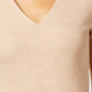 Camiseta básica canelada feminina INC International Concepts, marrom, tamanho G
