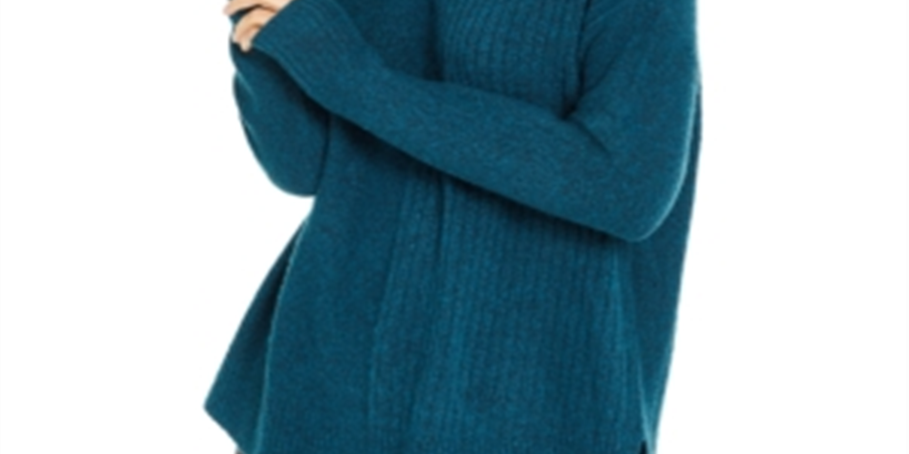 Suéter feminino de gola alta canelada Style &amp; Co, verde, tamanho pequeno XL