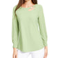 Top Alfani Feminino com Decote Recortado e Ferragens Verde Tamanho X-G