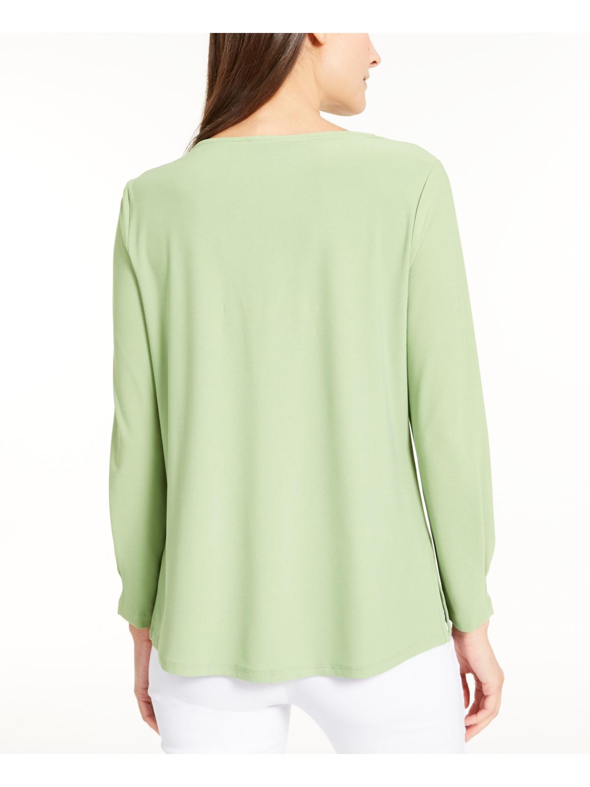 Top Alfani Feminino com Decote Recortado e Ferragens Verde Tamanho X-G