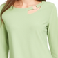 Top Alfani Feminino com Decote Recortado e Ferragens Verde Tamanho X-G
