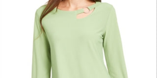 Top Alfani Feminino com Decote Recortado e Ferragens Verde Tamanho X-G