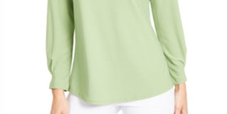 Top Alfani Feminino com Decote Recortado e Ferragens Verde Tamanho X-G