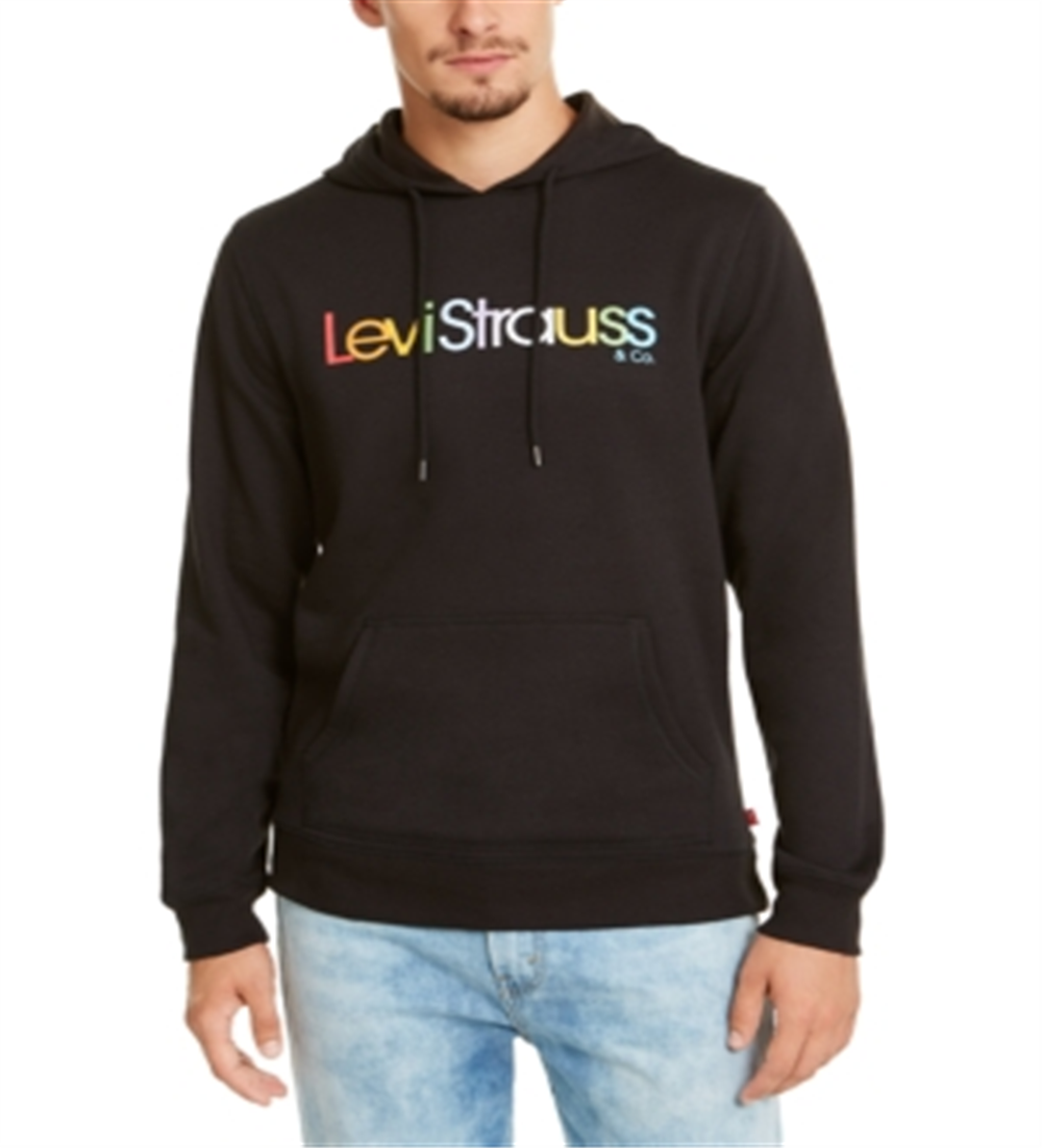 Moletom com capuz Levi's Burndlen Fleece Logo Masculino Preto Tamanho X-G