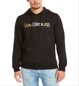 Levi's Men's Burndlen Fleece Logo Hoodie Black Size X-Large