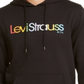 Moletom com capuz Levi's Burndlen Fleece Logo Masculino Preto Tamanho X-G