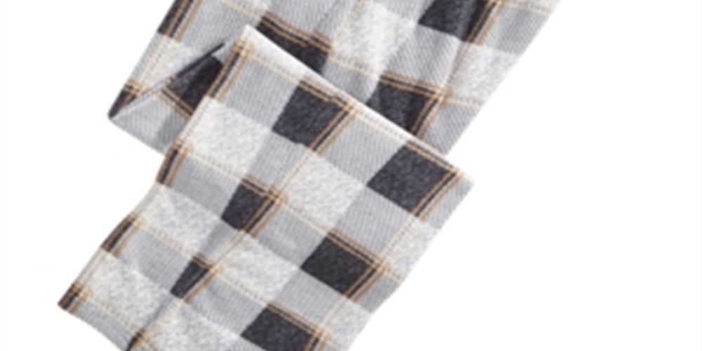 Calça de lã xadrez masculina Perry Ellis cinza tamanho grande