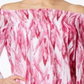 ALFANI Top feminino rosa franzido com estampa de quimono, manga curta, gola redonda, tamanho médio