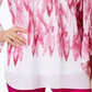 ALFANI Top feminino rosa franzido com estampa de quimono, manga curta, gola redonda, tamanho médio