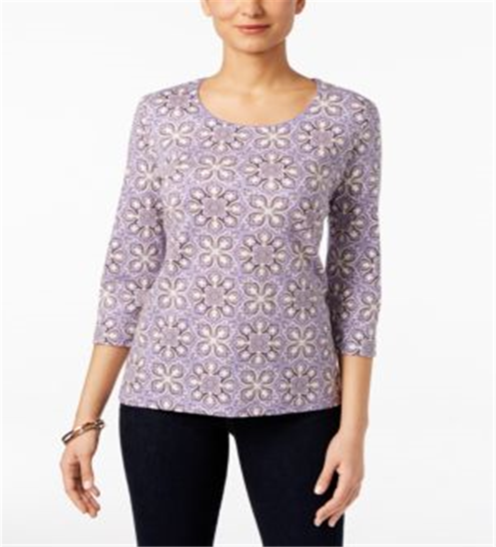 Karen Scott Blusa Estampada Feminina Roxa Tamanho PP